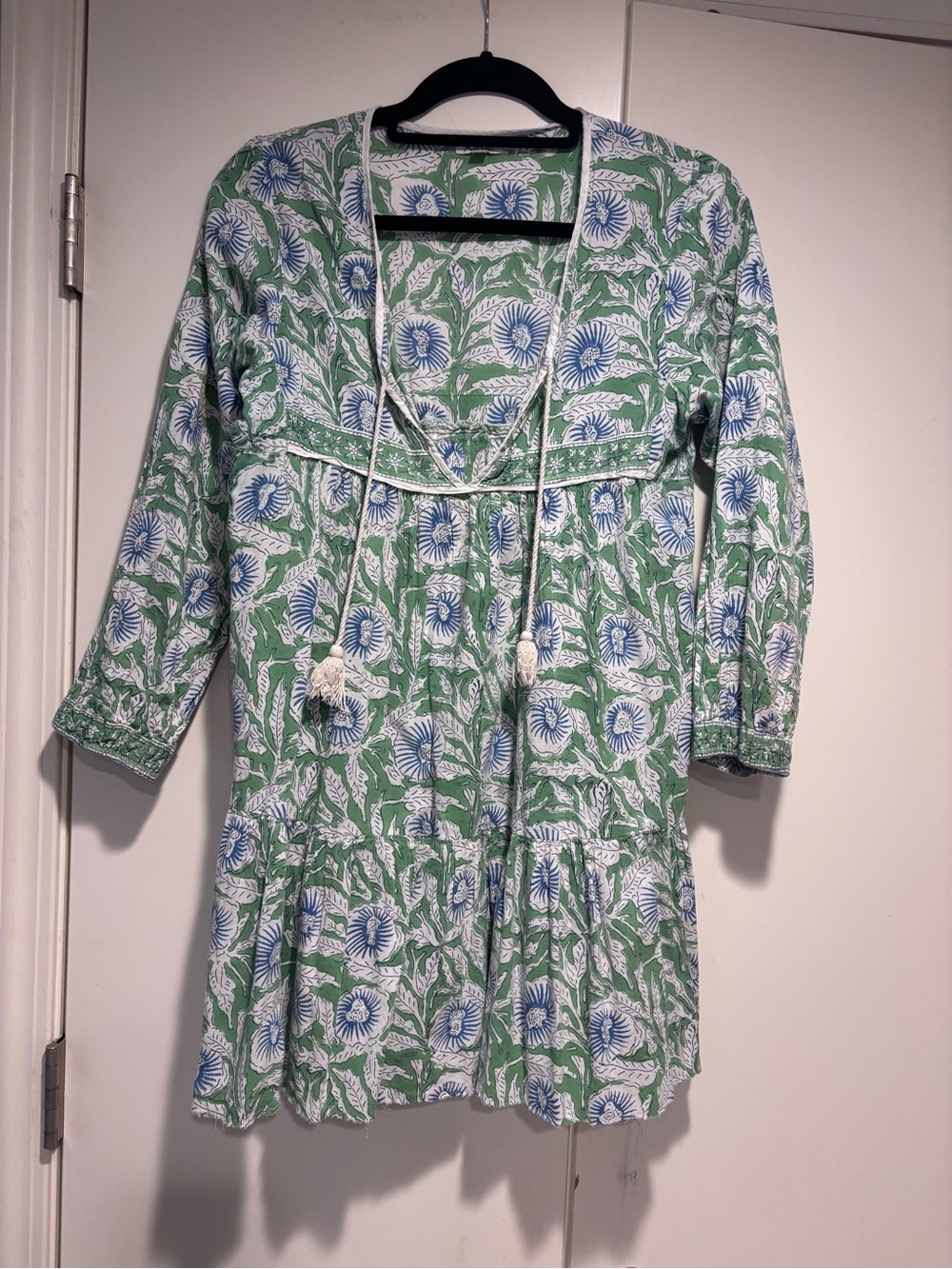 Green and Blue Floral Tunic Dress